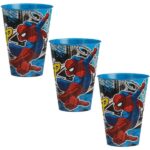 Set 3 Pahare din Plastic cu Spiderman