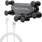 Suport telefon auto pe grila ventilatie cu cablu usb la lightning 1m fast charging disponibil la Mercaton pentru stabilitate si incarcare rapida. Comanda acum