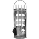 Accesorii semineu inox cu suport 66 cm ofera set complet de unelte durabile si elegante