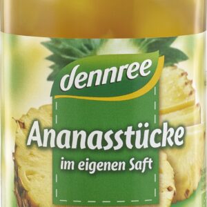 Ananas bucati in suc de ananas bio 350g Dennree