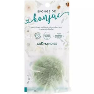 Burete natural Konjac cu argila verde si ceai verde