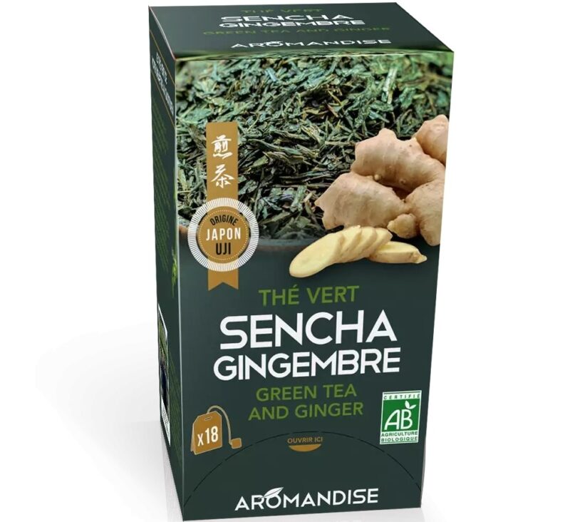 Ceai verde Sencha cu ghimbir bio 18 pliculete x 2g Ceai verde Sencha cu ghimbir bio 18 pliculete x 2g