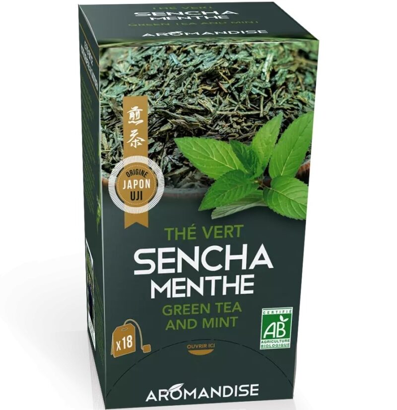 Ceai verde Sencha cu menta bio 18 pliculete x 2g