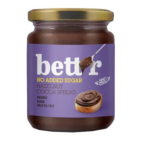 Crema de alune de padure si cacao bio 250g Bettr Crema de alune de padure si cacao bio 250g Bettr