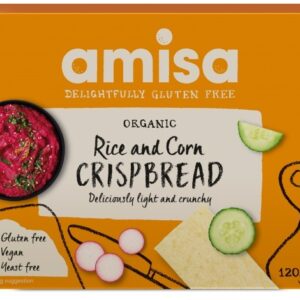 Crispbread (painici) din orez si porumb fara gluten bio 120g Amisa