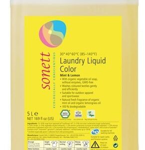 DETERGENT ECOLOGIC LICHID PT. RUFE COLORATE - MENTA SI LAMAIE 5L Sonett