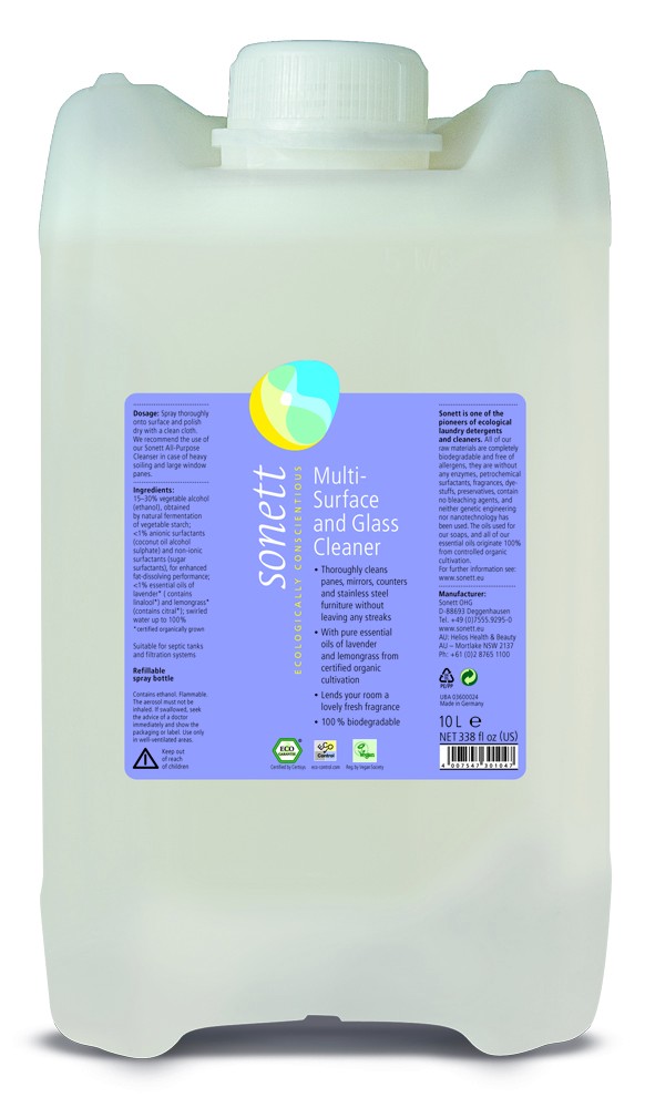 DETERGENT ECOLOGIC PT. STICLA SI ALTE SUPRAFETE 10L Sonett DETERGENT ECOLOGIC PT. STICLA SI ALTE SUPRAFETE 10L Sonett