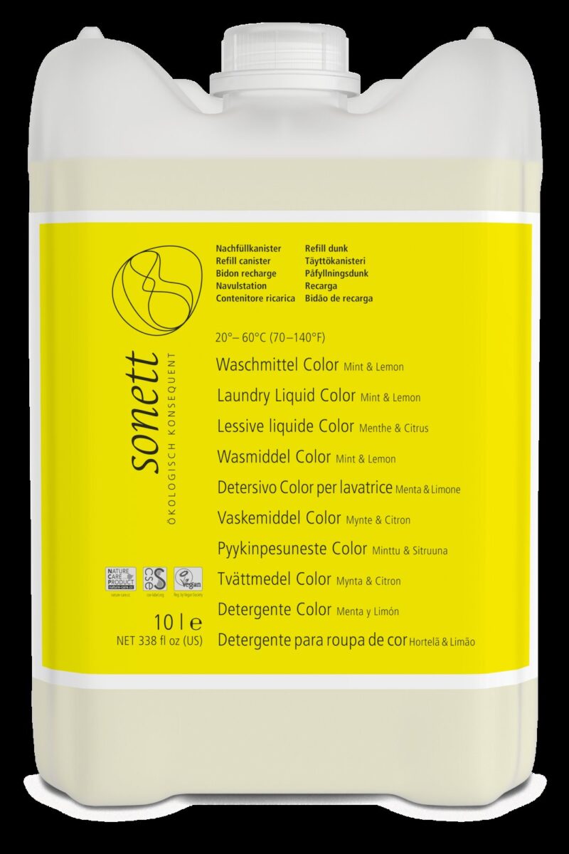 Detergent lichid pentru rufe colorate cu menta si lamaie ecologic 10l Sonett Detergent lichid pentru rufe colorate cu menta si lamaie ecologic 10l Sonett
