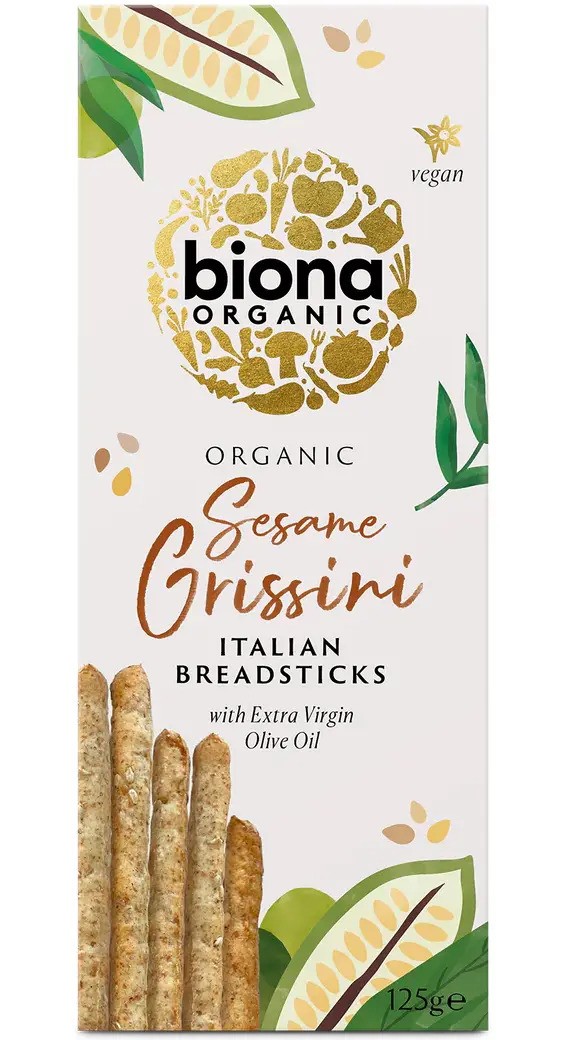 Grisine cu susan si ulei de masline bio 125g Biona Grisine cu susan si ulei de masline bio 125g Biona
