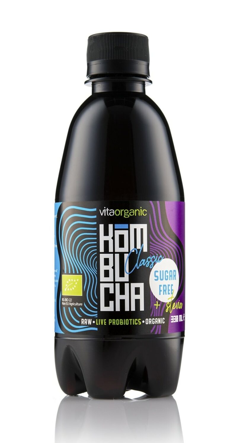 Kombucha clasic indulcita cu stevia bio 330ml Vita Organic Kombucha clasic indulcita cu stevia bio 330ml Vita Organic