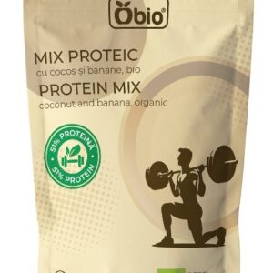 Mix proteic cu cocos si banane bio 300g Obio
