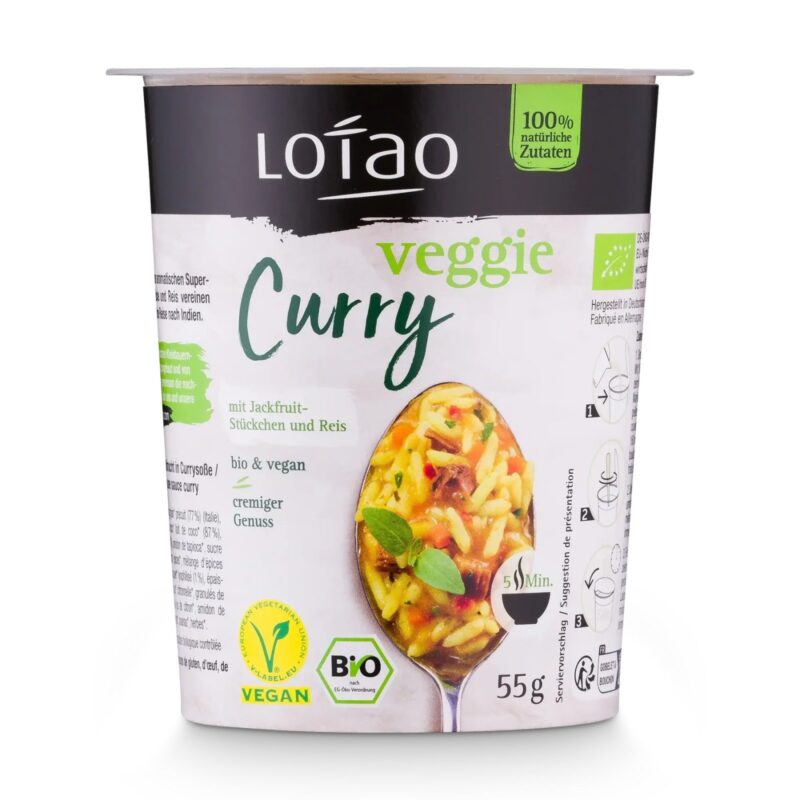 Orez cu jackfruit si curry instant