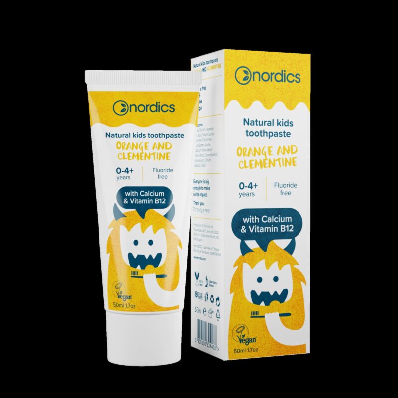 Pasta de dinti naturala pentru copii cu portocale si clementine 50ml Nordics