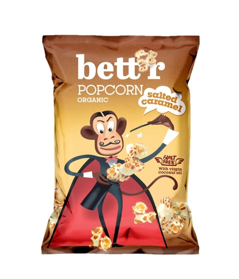 Popcorn caramel sarat bio 60g Bettr Popcorn caramel sarat bio 60g Bettr