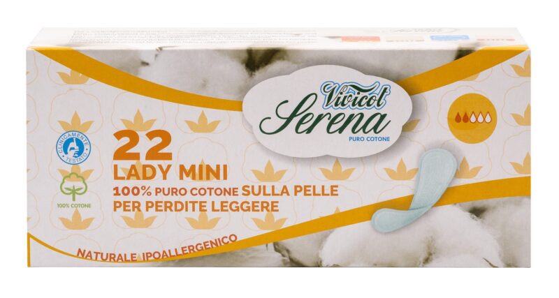 Protej slip din bumbac natural - Normal - 2 picaturi ( 22buc ) - VIVICOT Serena Lady