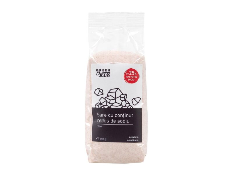 Sare cu continut redus de sodiu fina 500g Green Bliss