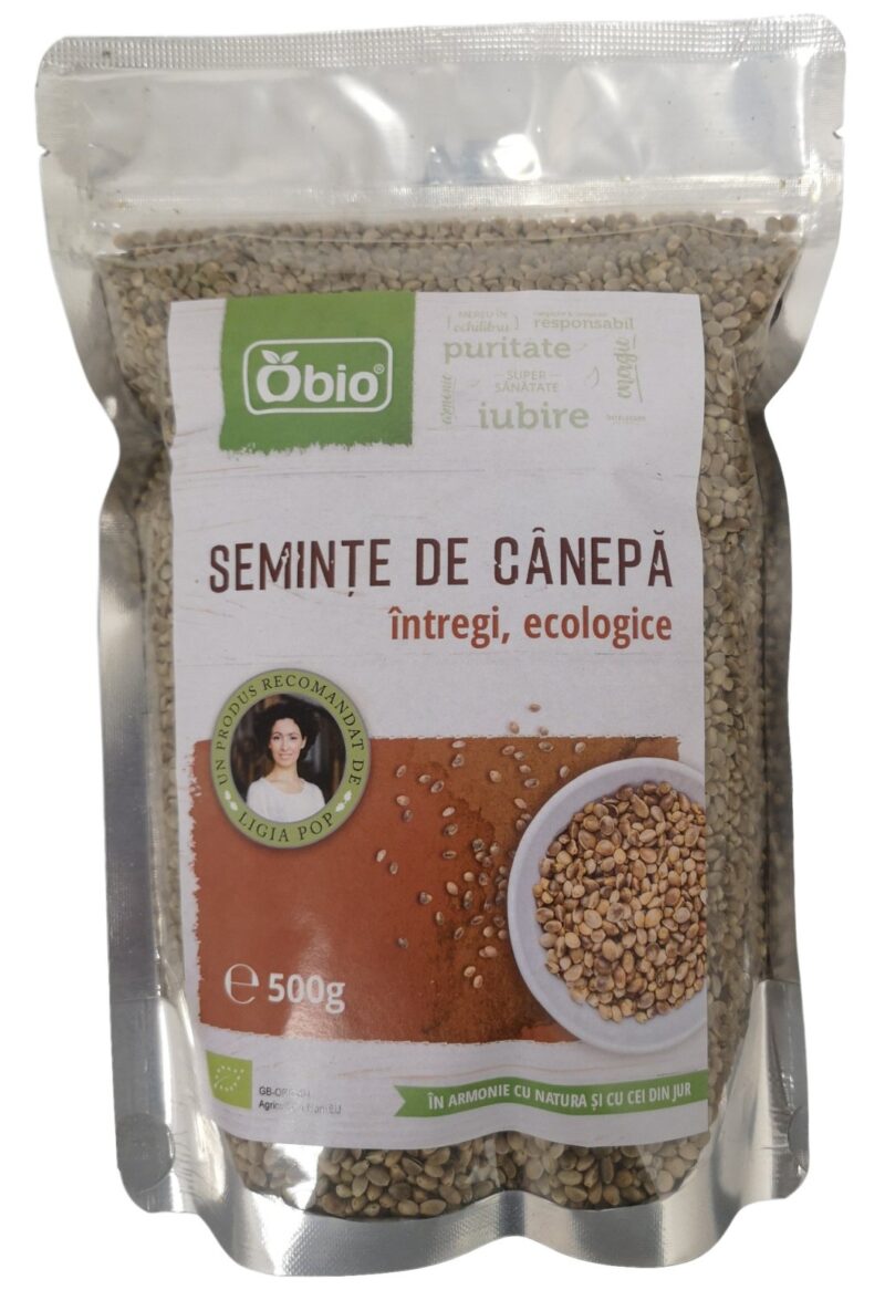 Seminte de canepa intregi raw eco 500g Seminte de canepa intregi raw eco 500g