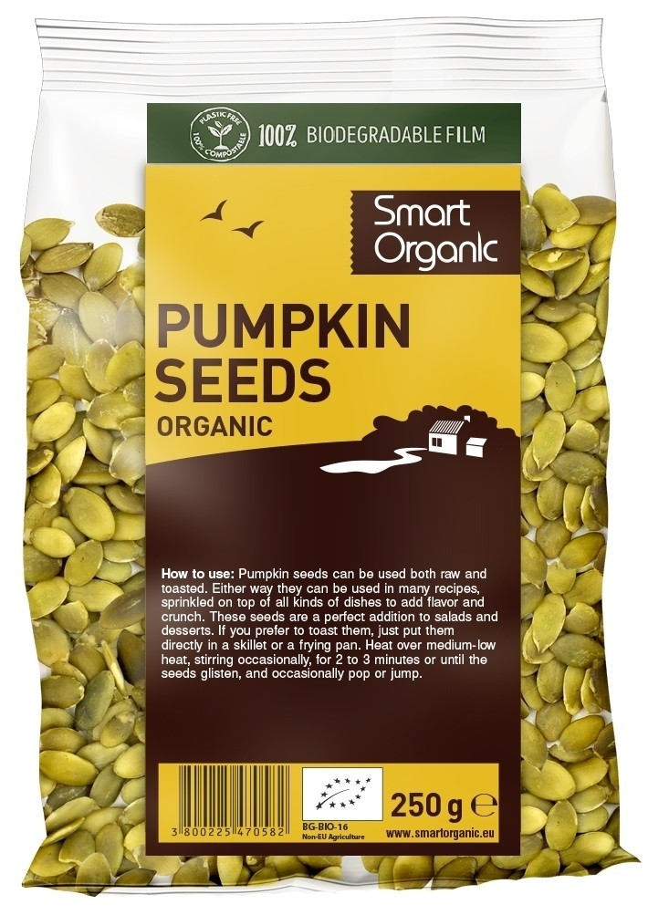 Seminte de dovleac crude eco 250g Smart Organic Seminte de dovleac crude eco 250g Smart Organic