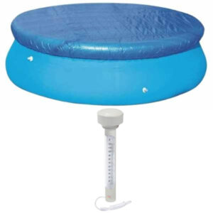 Prelata Mercaton pentru Acoperire Piscine Gonflabile Rotunde cu diametru 244 cm si Termometru plutitor cu snur pentru masurarea temperaturii apei din piscine